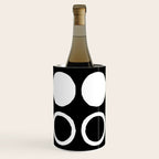Mid Century Modern Circle and Dot Pattern 232 Black and White Wine Chiller Gallery Image 3