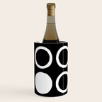 Mid Century Modern Circle and Dot Pattern 232 Black and White Wine Chiller Gallery Image 2