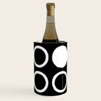 Mid Century Modern Circle and Dot Pattern 232 Black and White Wine Chiller Gallery Image 1