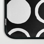 Mid Century Modern Circle and Dot Pattern 232 Black and White Laptop Sleeve Gallery Image 3