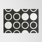Mid Century Modern Circle and Dot Pattern 232 Black and White Rug Gallery Image 2