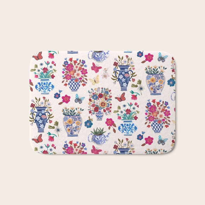 Nostalgic flower vases Bath Mat Gallery Image 1