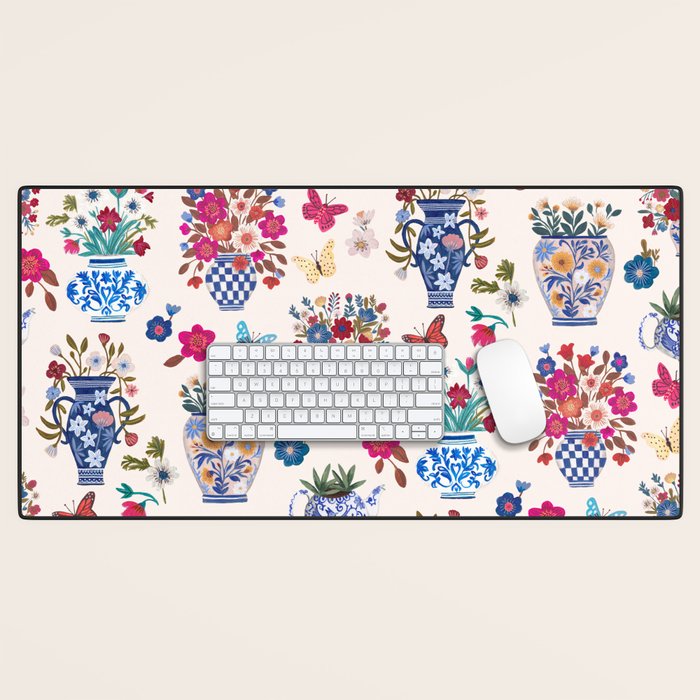 Nostalgic flower vases Desk Mat Gallery Image 1