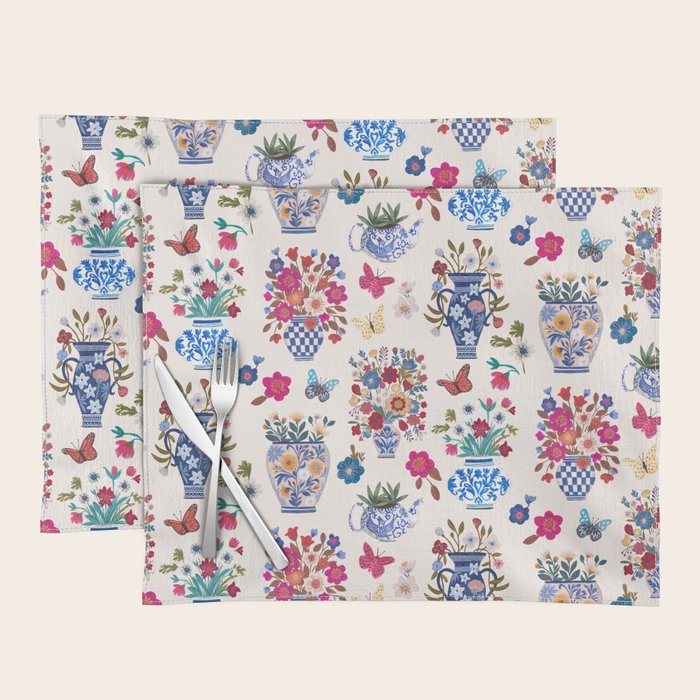 Nostalgic flower vases Placemat Gallery Image 1