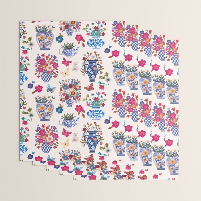 Nostalgic flower vases Wrapping Paper Gallery Image 3