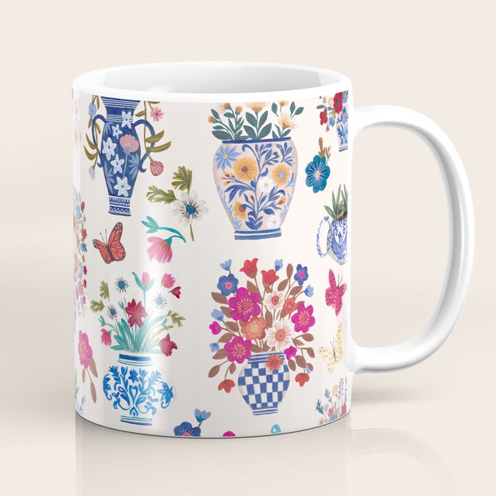 Nostalgic flower vases Coffee Mug Gallery Image 1