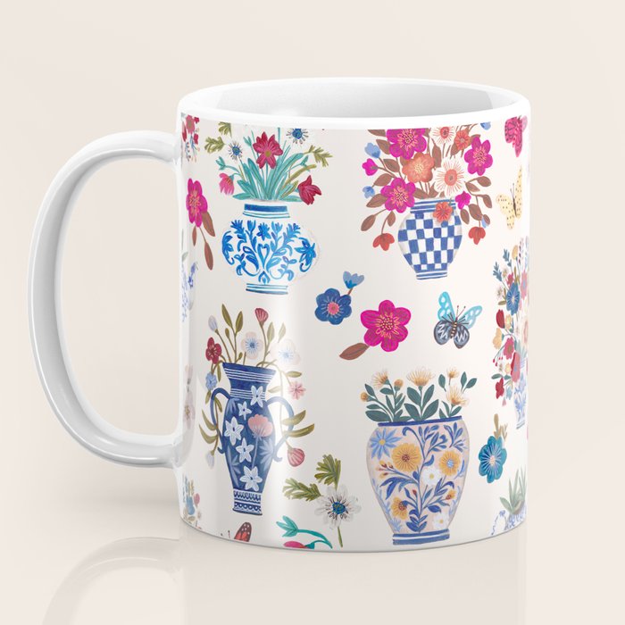 Nostalgic flower vases Coffee Mug Gallery Image 3
