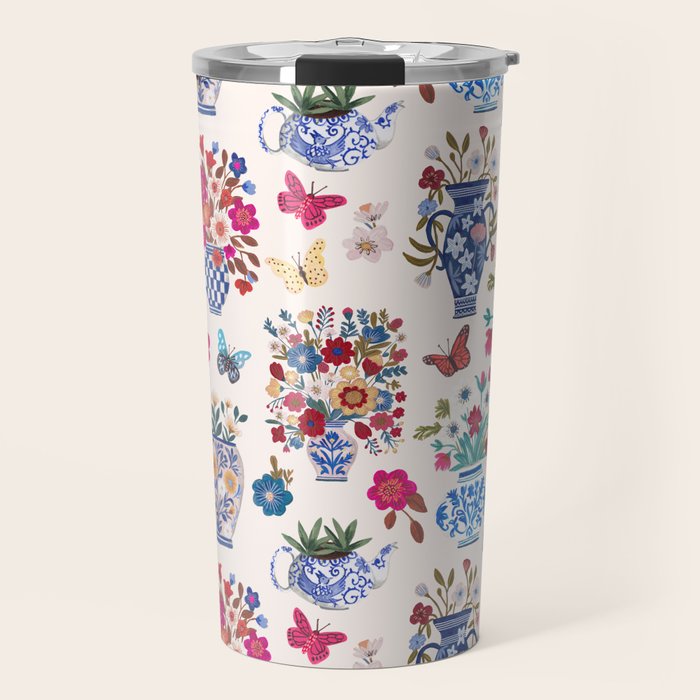Nostalgic flower vases Travel Mug Gallery Image 1