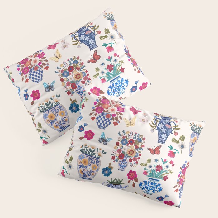 Nostalgic flower vases Pillow Sham Gallery Image 1