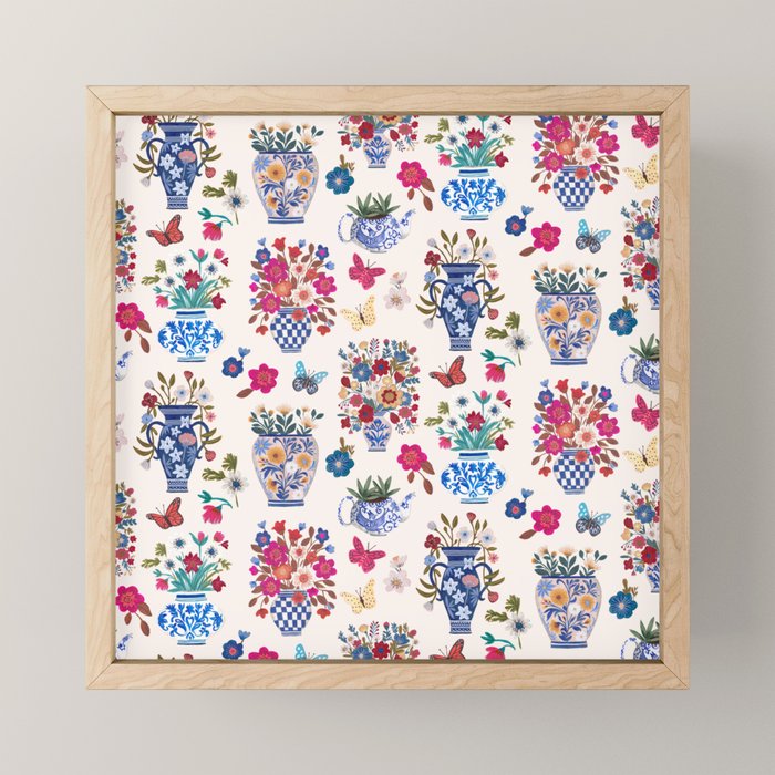 Nostalgic flower vases Mini Art Print Gallery Image 1