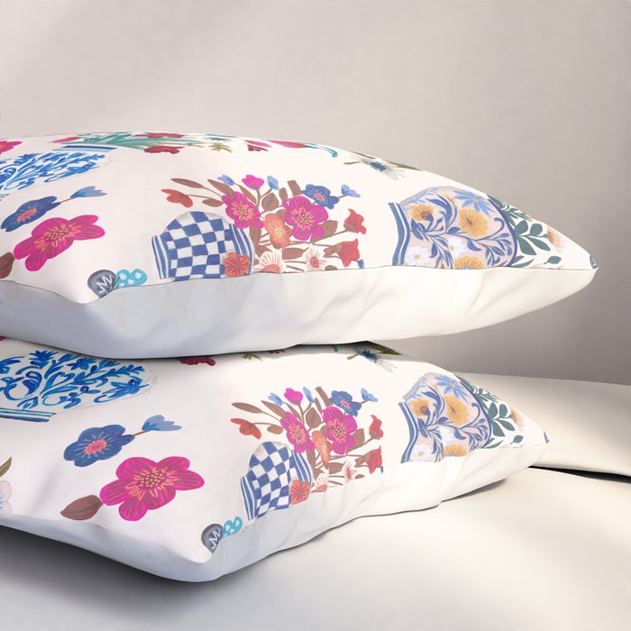 Nostalgic flower vases Pillow Sham Gallery Image 3