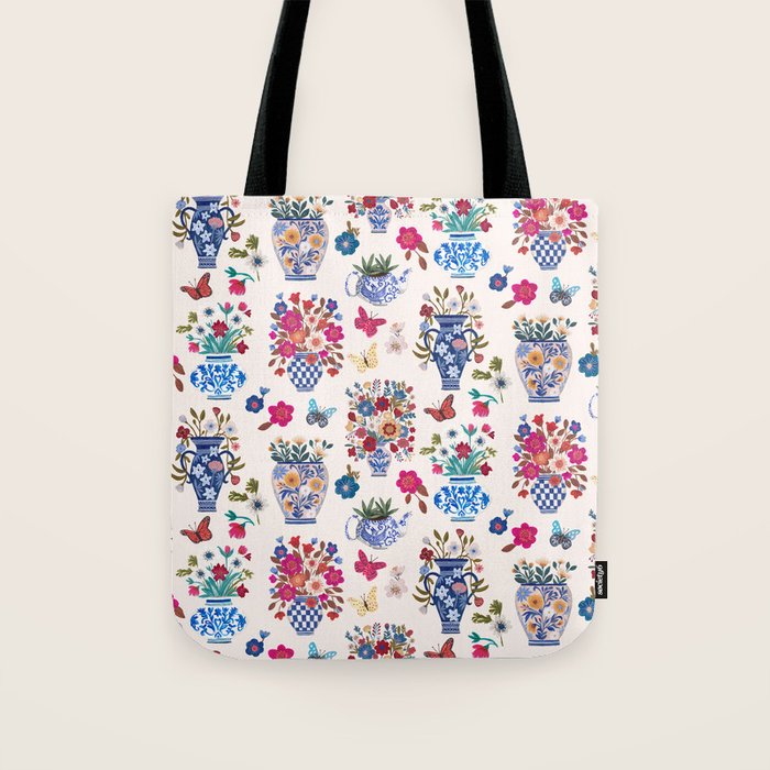 Nostalgic flower vases Tote Bag Gallery Image 1