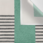 Stripes and Square Green Composition - Abstract Wall Tapestry Gallery Image 3