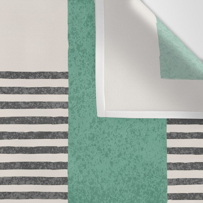 Stripes and Square Green Composition - Abstract Wall Tapestry Gallery Image 3