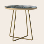 Twilight Floral Symphony In Turquoise Ivory Baroque Tones Side Table Gallery Image 1