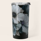 Twilight Floral Symphony In Turquoise Ivory Baroque Tones Travel Mug Gallery Image 2