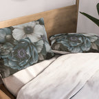 Twilight Floral Symphony In Turquoise Ivory Baroque Tones Pillow Sham Gallery Image 2