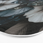 Twilight Floral Symphony In Turquoise Ivory Baroque Tones Bath Mat Gallery Image 3