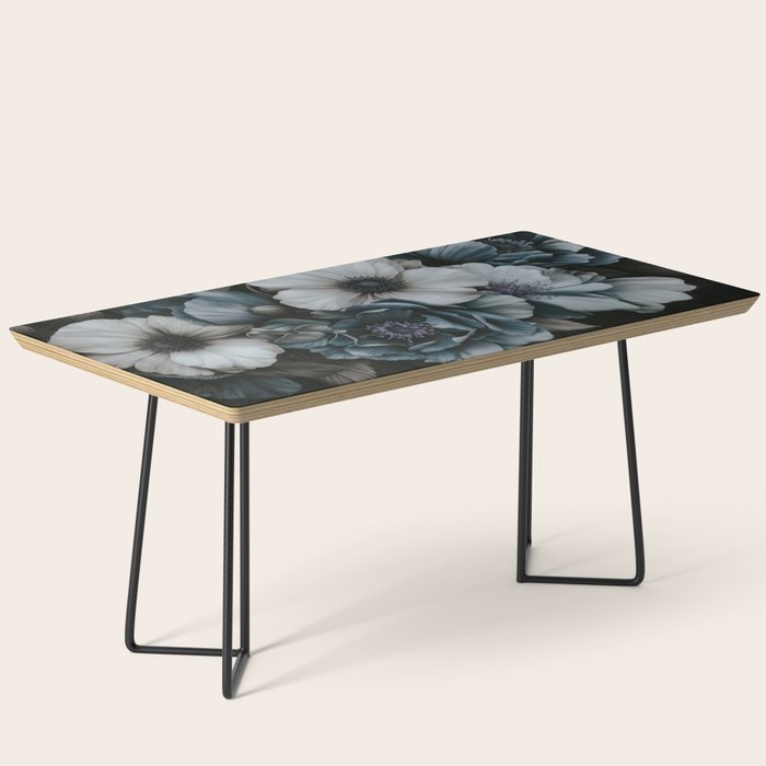 Twilight Floral Symphony In Turquoise Ivory Baroque Tones Coffee Table Gallery Image 1