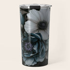 Twilight Floral Symphony In Turquoise Ivory Baroque Tones Travel Mug Gallery Image 1