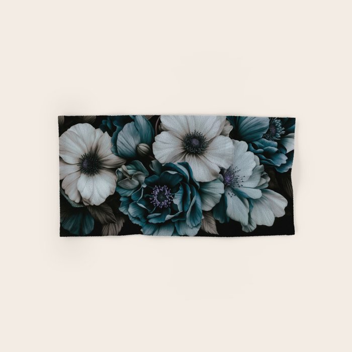 Twilight Floral Symphony In Turquoise Ivory Baroque Tones Bath Towel Gallery Image 1