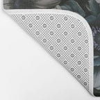 Twilight Floral Symphony In Turquoise Ivory Baroque Tones Bath Mat Gallery Image 2