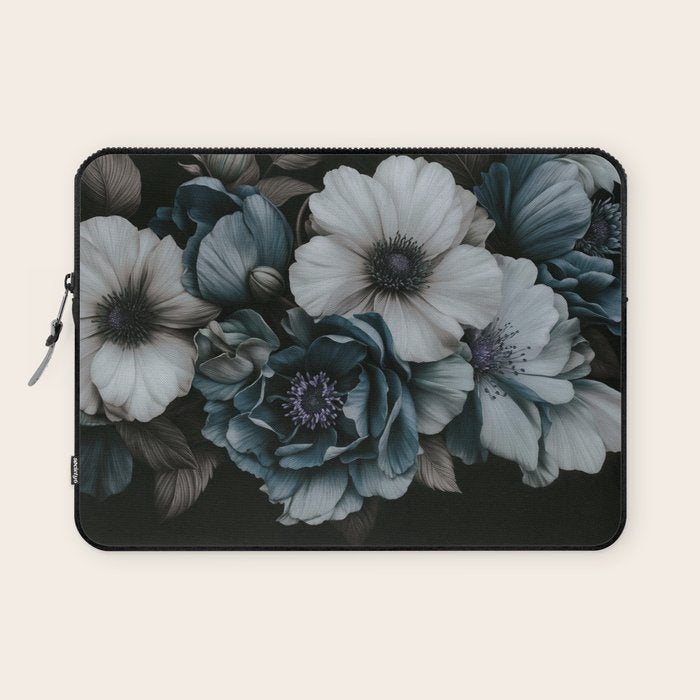 Twilight Floral Symphony In Turquoise Ivory Baroque Tones Laptop Sleeve Gallery Image 1