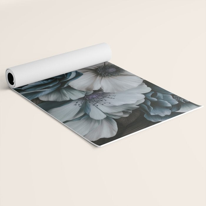 Twilight Floral Symphony In Turquoise Ivory Baroque Tones Yoga Mat Gallery Image 2