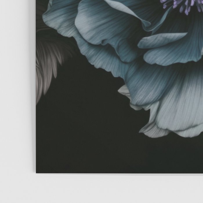 Twilight Floral Symphony In Turquoise Ivory Baroque Tones Poster Gallery Image 3