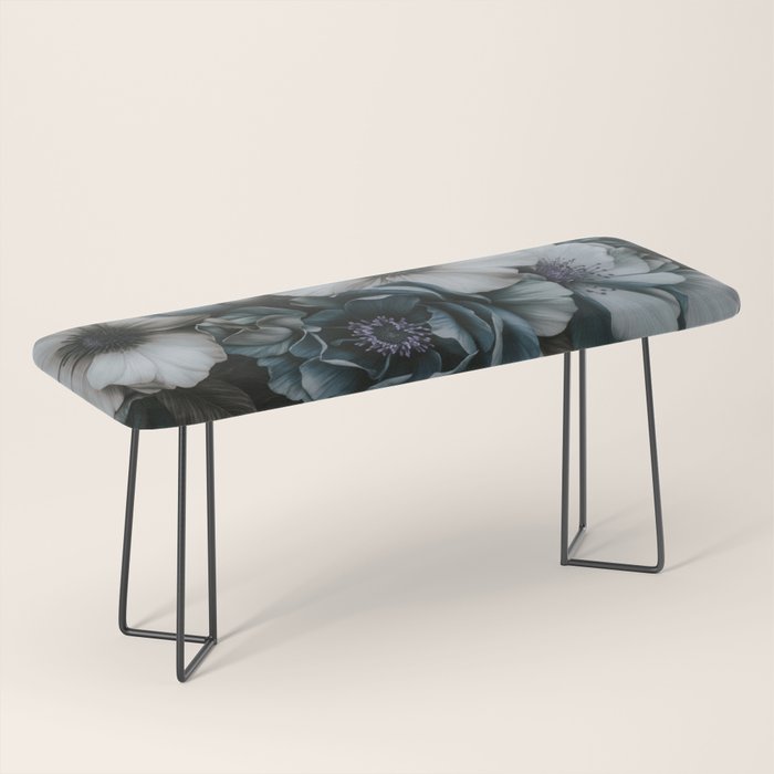 Twilight Floral Symphony In Turquoise Ivory Baroque Tones Bench Gallery Image 1