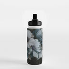 Twilight Floral Symphony In Turquoise Ivory Baroque Tones Water Bottle Gallery Image 2