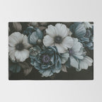Twilight Floral Symphony In Turquoise Ivory Baroque Tones Rug Gallery Image 2