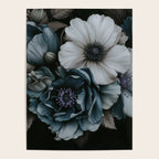 Twilight Floral Symphony In Turquoise Ivory Baroque Tones Poster Gallery Image 4
