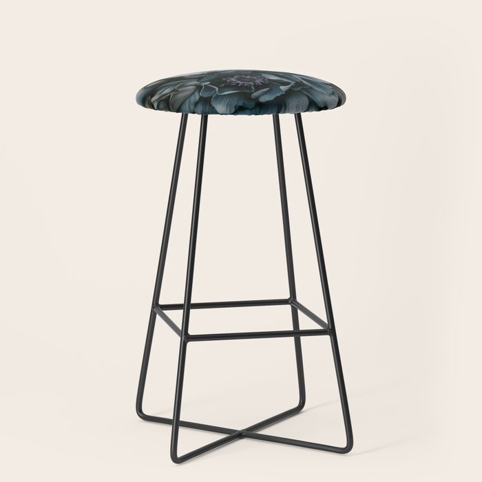 Twilight Floral Symphony In Turquoise Ivory Baroque Tones Stool Gallery Image 1
