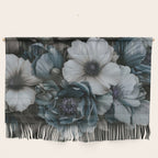 Twilight Floral Symphony In Turquoise Ivory Baroque Tones Wall Hanging Gallery Image 1
