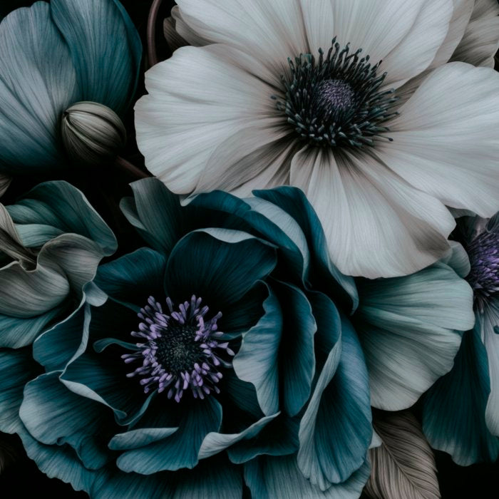 Twilight Floral Symphony In Turquoise Ivory Baroque Tones Coffee Mug Gallery Image 2