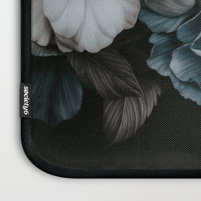Twilight Floral Symphony In Turquoise Ivory Baroque Tones Laptop Sleeve Gallery Image 3