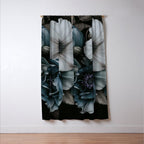 Twilight Floral Symphony In Turquoise Ivory Baroque Tones Window Curtain Gallery Image 3