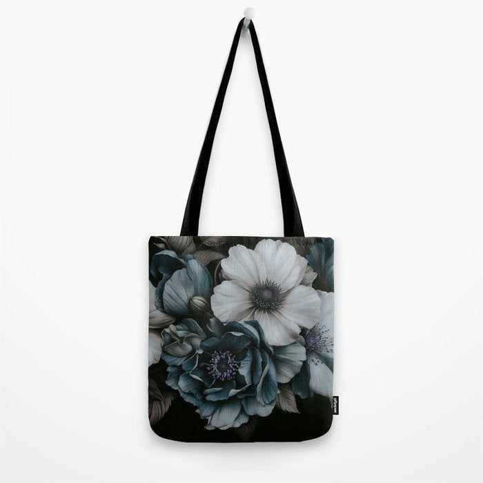 Twilight Floral Symphony In Turquoise Ivory Baroque Tones Tote Bag Gallery Image 2