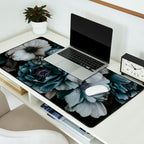 Twilight Floral Symphony In Turquoise Ivory Baroque Tones Desk Mat Gallery Image 2