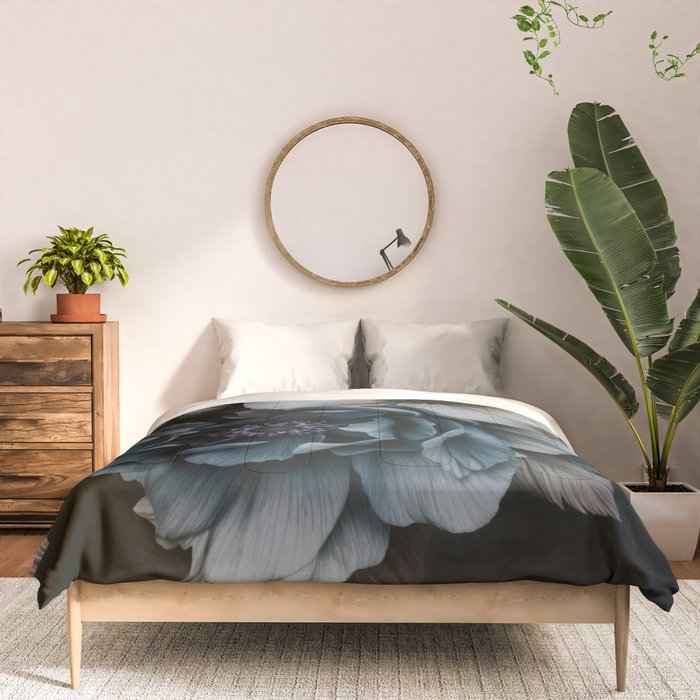 Twilight Floral Symphony In Turquoise Ivory Baroque Tones Comforter Gallery Image 3