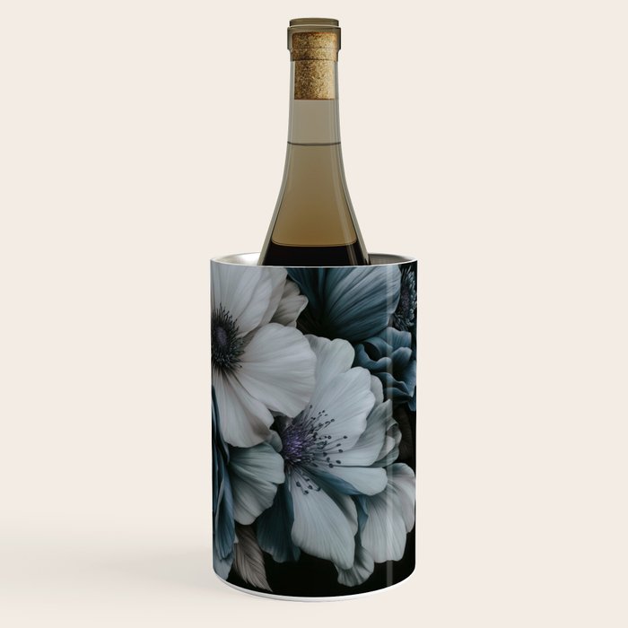 Twilight Floral Symphony In Turquoise Ivory Baroque Tones Wine Chiller Gallery Image 3