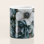 Twilight Floral Symphony In Turquoise Ivory Baroque Tones Coffee Mug Gallery Image 4