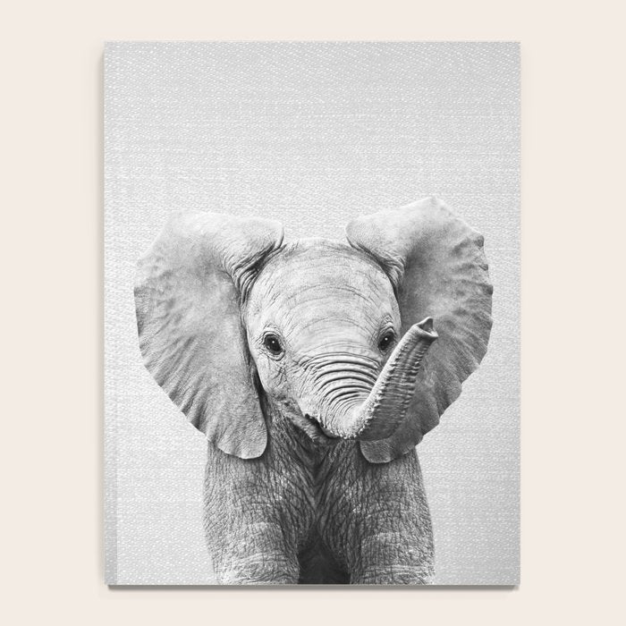 Baby Elephant - Black & White Notebook Gallery Image 4