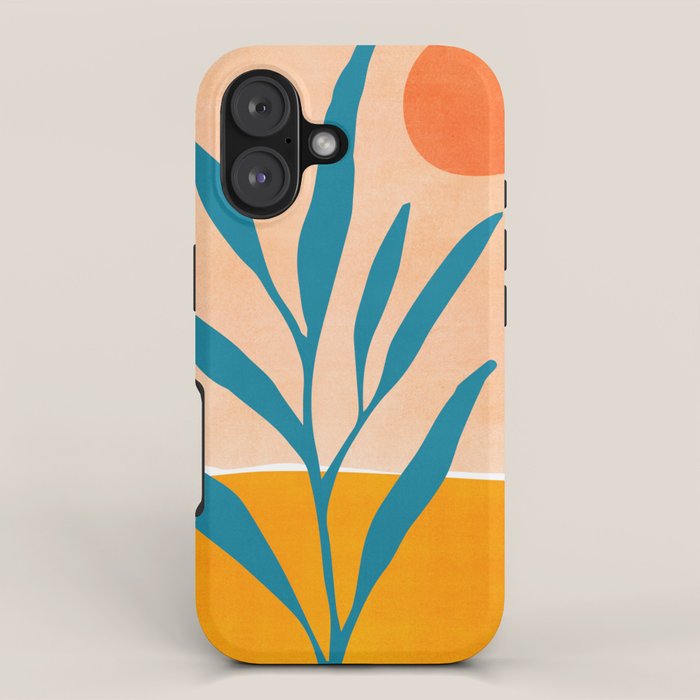 Exploring The Southwest - Orange and Teal Modernist Landscape iPhone Case Gallery Image 1