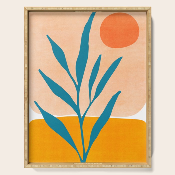 Exploring The Southwest - Orange and Teal Modernist Landscape Serving Tray Gallery Image 1