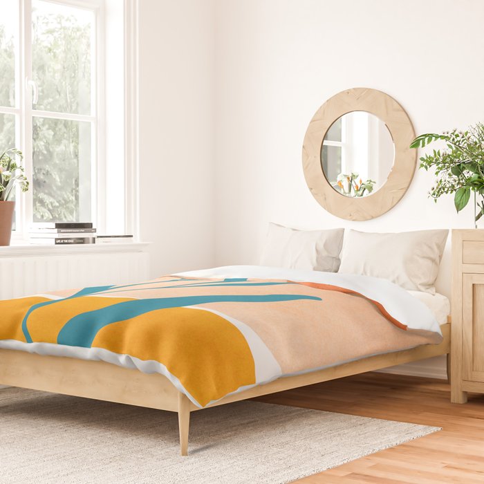 Exploring The Southwest - Orange and Teal Modernist Landscape Duvet Cover Gallery Image 2