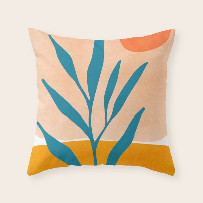 Exploring The Southwest - Orange and Teal Modernist Landscape Throw Pillow Gallery Image 6