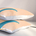 Exploring The Southwest - Orange and Teal Modernist Landscape Pillow Sham Gallery Image 3