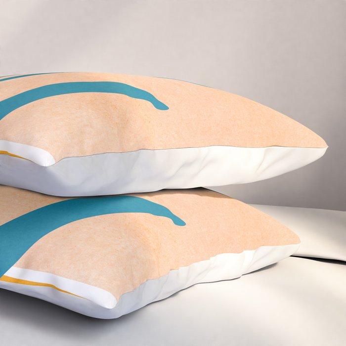 Exploring The Southwest - Orange and Teal Modernist Landscape Pillow Sham Gallery Image 3